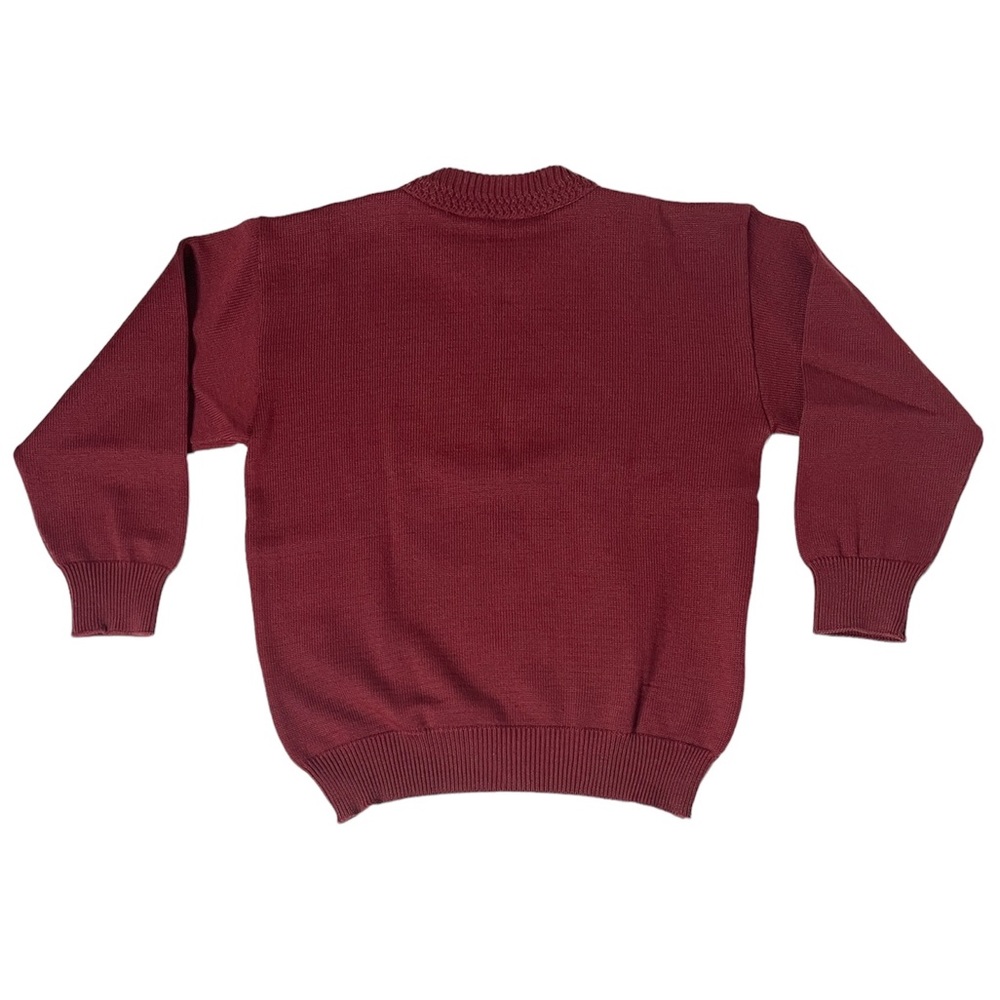 Genuine Country Road Work Wear Maroon Knit Crew Pull Over Compass Sweater Mens L - Picture 3 of 8